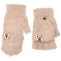 Armodo Beżowe Śliczne Rękawiczki Alpaka Damskie