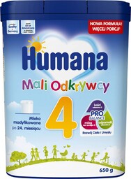 Humana 4 Mali Odkrywcy, mleko modyfikowane po 24