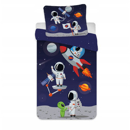 Dziecięca Pościel Kosmos Rakiety Ufo Astronauta Planety 140x200
