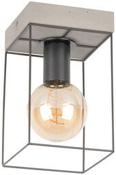 Betonowa lampa sufitowa Gretter 1xE27 Max.60W Szary beton/Czarny