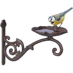 Relaxdays Poidło dla ptaków, żeliwo, montaż ścienny, miska