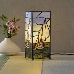 Artistar Lampa stołowa tiffany Alvina, multikolor, salon /