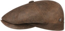 City Nappa Leather Flat Cap by Lierys, brązowy