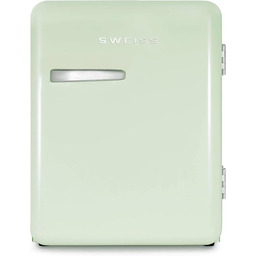 SWEISS Mini lodówka w stylu retro, biała, vintage,