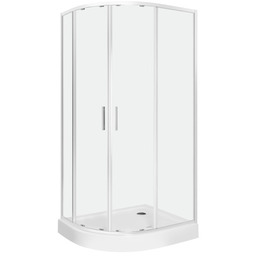 Kabina natryskowa 80x100x208cm/ 6mm z brodzikiem PRAWYM 13cm,