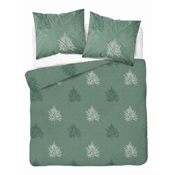 Detexpol Pościel bawełniana szałwiowa z liśćmi paproci geometrycznymi