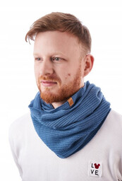 Ciepły komin męski Brdrene k9 102 niebieski jeans