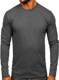 Longsleeve męski bez nadruku antracytowy Bolf 1209
