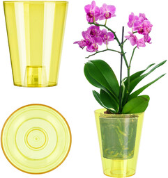 Doniczka okrągła Menfi 12 cm, żółta