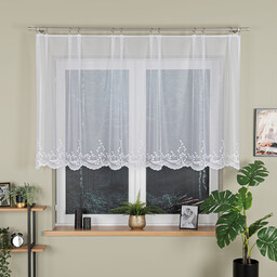 Markizeta Firana żakardowa gotowa 250x110 001 biała Justyna