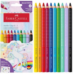 FABER-CASTELL Kredki grube szkolne Grip Jumbo 8+2 /