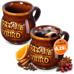 Kubek kamionkowy z uchem Olympia 0.25L z napisem