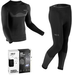 NILS BTZ0464 BIELIZNA TERMOAKTYWNA CZARNA MĘSKA ZESTAW L/XL