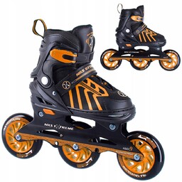 Łyżworolki Szybkościowe 29-33 Slalomowe Regulowane 100mm Kauczukowe