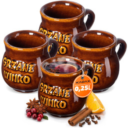 Kubek kamionkowy z uchem Olympia 0.25L z napisem
