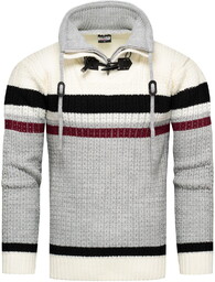 Gruby męski sweter zimowy z dużym kominem Recea