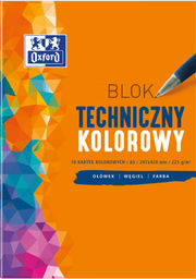 Blok techniczny A3/225g kolorowy 10 kartek OXFORD /400093234/