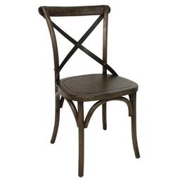Bolero Krzesło drewniane brązowe ze skrzyżowanym oparciem (2