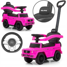 Jeździk z rączką pchacz chodzik różowy Mercedes G350d