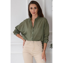 Koszula ze stójką mgiełka khaki Evans