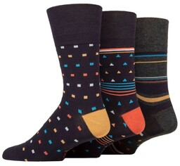 Gentle Grip 3PACK bezuciskowe skarpetki męskie, bambusowe, przewiewne,,