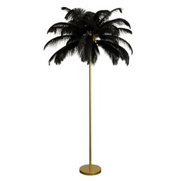 Eurofirany Lampa podłogowa Feri 2 95x180 czarna złota