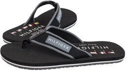 Japonki Tommy Hilfiger Patch Hilfiger Beach Sandal Black