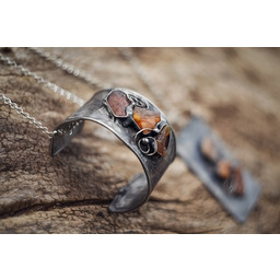 Pakamera Bransoletka z bursztynem. Miedziana bransoletka