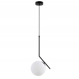 Lampa Wisząca Sorento D20 Czarna Biała Kula E27