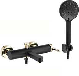 Czarna bateria wannowa Polo Black Gold Mat Rea