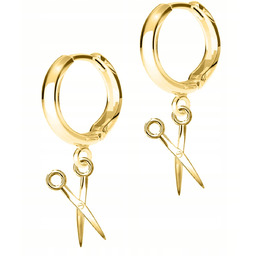 Złote Kolczyki z Nożycami dla Fryzjerki Nożyce Nożyczki