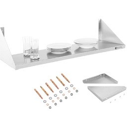 Półka ścienna wisząca stalowa nierdzewna pojedyncza 90cm