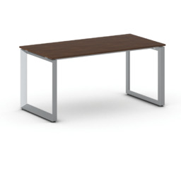 Biurko PRIMO INSPIRE, 160x80 cm, szaro-srebrna podstawa, orzech