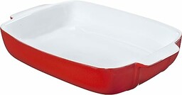 Pyrex Prostokątne naczynie ceramiczny podpis podpis, ceramiczny, czerwony,