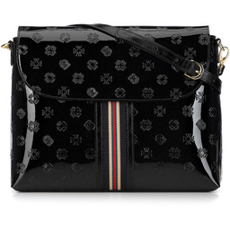 Damska listonoszka ze skóry lakierowanej z monogramem