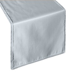 Eurofirany Obrus bieżnik 35x140 Savona srebrny z koronką