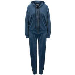 Damski dres sportowy welur bluza spodnie kaptur