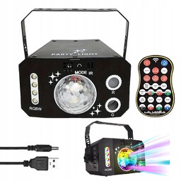 Projektor Dyskotekowy Kula Disco Reflektor Laser Led Rgb