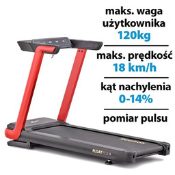 REEBOK Bieżnia elektryczna FR20z Floatride+ 1654W 18km/h Czerwony
