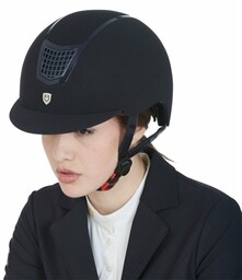 EQUESTRO Kask Eclipse Plain Velvet - navy/navy