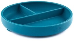 Baby 01297 Talerz Silikonowy Z Podziałką Ocean Blue