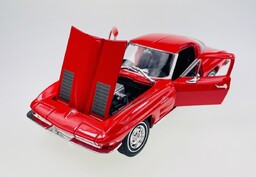Welly 1963 Chevrolet Corvette Czerwony 1:24 Samochód Nowy