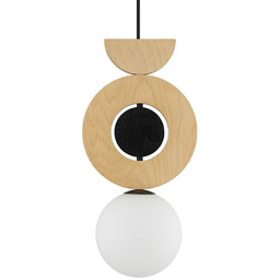 Nowodvorski Wisząca drewniana lampa Drops 11174 japandi okręgi