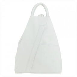 Zgrabny plecak skórzany biały lekki L