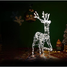 Glowster Renifer niskiego napięcia światło bożonarodzeniowe, ciepła biel,