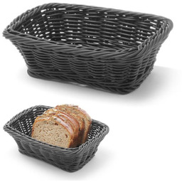 Koszyk na pieczywo prostokątny polipropylenowy czarny 190x130x60 mm