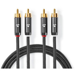 Nedis CATB24200GY50 ProfiGold 2x RCA 5m Srebrny Kabel