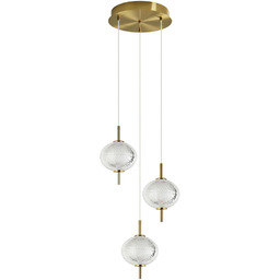 Lampa wisząca złota 3-punktowa akrylowa PND-81418-3-BK-GD z serii