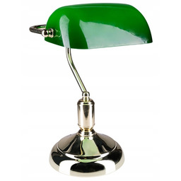 Lampa Bankierska Biurkowa Stołowa Klasyczna Zielona Banker