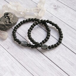 Pakamera KOMPLET dla PARY : labradoryt, onyks